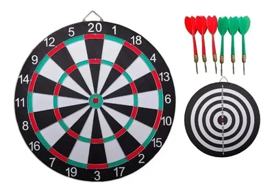 Juego De Dardos Tablero Doble Cara 40cm