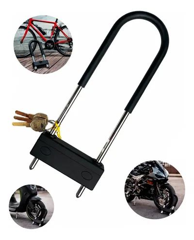 linga Candado Para Moto Gancho Largo Acero Antirrobo
