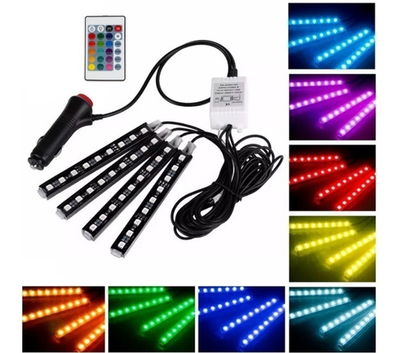 TIRAS LUCES LED RGB TUNNING AUTO AUDIORITMICA