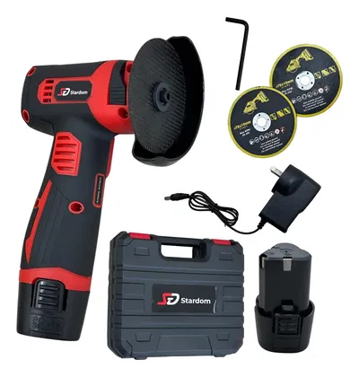 Amoladora Angular Inalambrica 2 Baterias 21v Maletin 300w Rojo 50 60hz