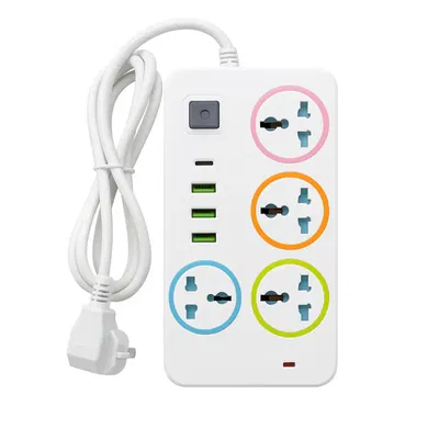 Zapatilla Con 4toma Corriente Universal + Puerto Usb+ C