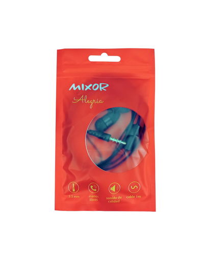 AURICULAR MANOS LIBRE MIXOR ALEGRIA BLANCO Y NEGRO X 10U (sin descuento)