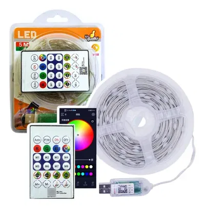 TIRA DE LUZ LED MULTICOLOR 5 METROS, USB CON CONTROL