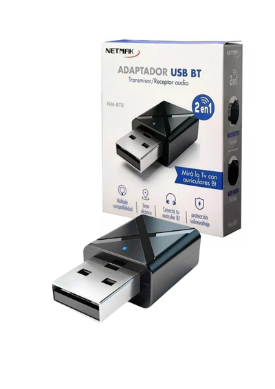 ADAPTADOR TRANSMISOR Y RECEPTOR DE AUDIO BLUETOOTH