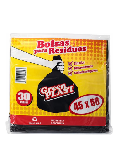 Bolsas de Residuo 45x60 Negra x10u