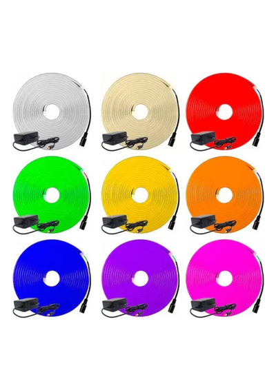 Tira de Neon 5 Mts Color Fijo Flexible 12v