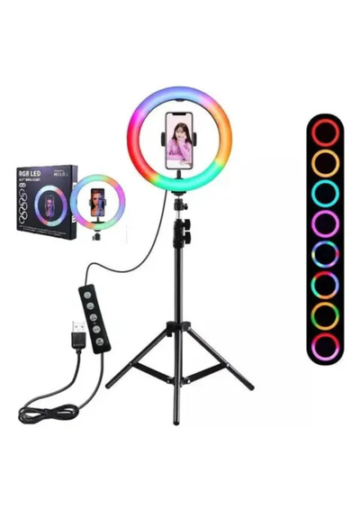 Aro Led Colores Rgb 31cm con Tripode de 2.1 mts
