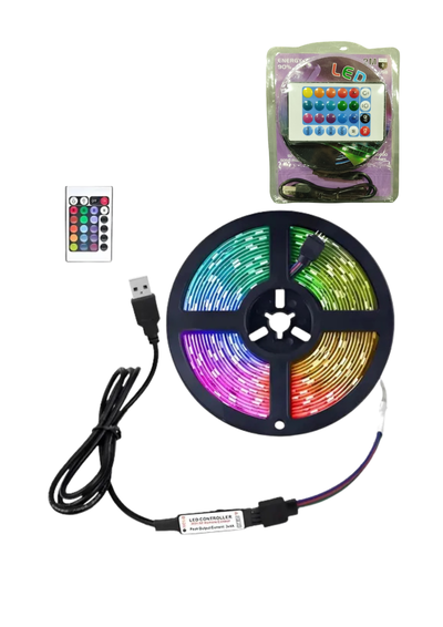 TIRA LED RGB 5050 USB para tv. pc o exterior