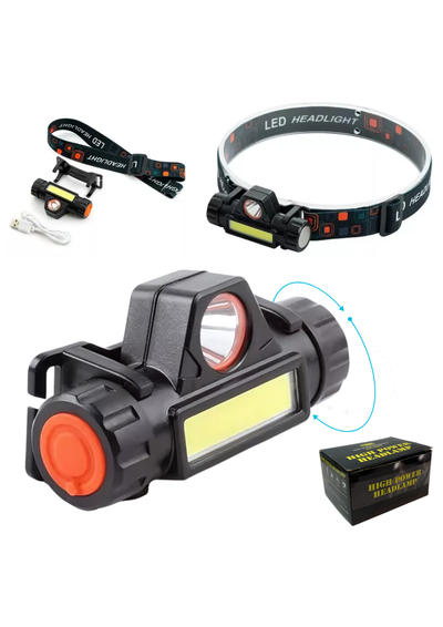 Linterna Minera led Vincha Recargable 2 Luces Led