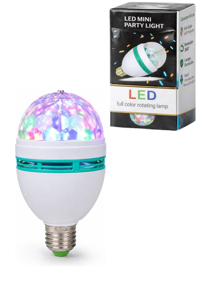 FOCO LED GIRATORIO CON LUCES DE COLOR EFECTO FIESTA RGB