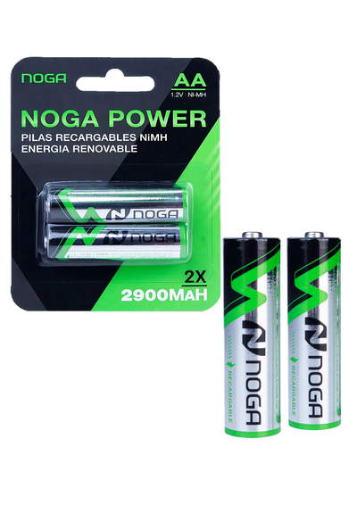 PILAS RECARGABLES DOBLE AA NOGA 2700MAH 1.2V BLISTER X 2U
