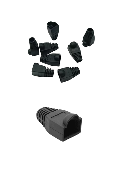 Capuchones Para Cable De Red Ficha Negro x 10 un