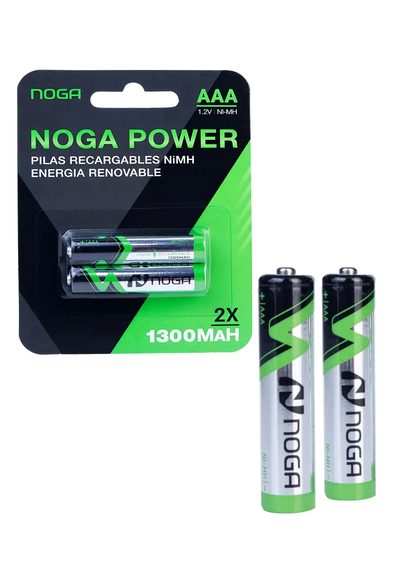 PILAS RECARGABLES TRIPLE AAA NOGA 1100MAH 1.2V BLISTER X 2U
