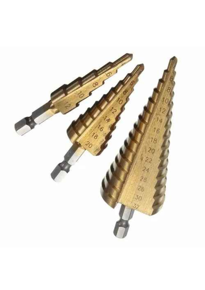 Kit 3 Mechas Escalonada Baño Titanio 4-32 Milímetros
