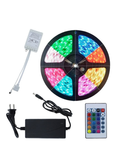 TIRA LED RGB 5 METROS EXTERIOR + CONTROLADOR + FUENTE + CONTROL 2835