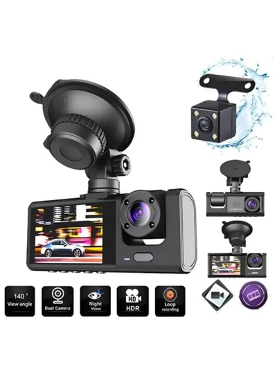 cámara DVR 3 en 1 Dashcams 