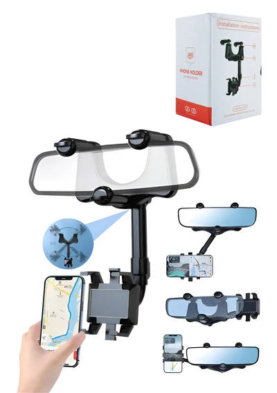 Soporte Para Celular Para Auto En Espejo Retrovisor 360