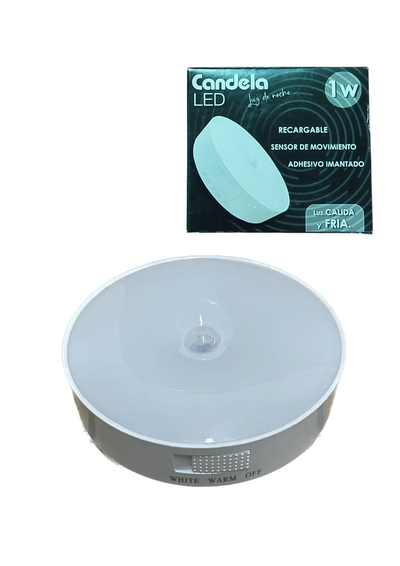 aplique Plafón Led Sensor Movimiento Recargable 