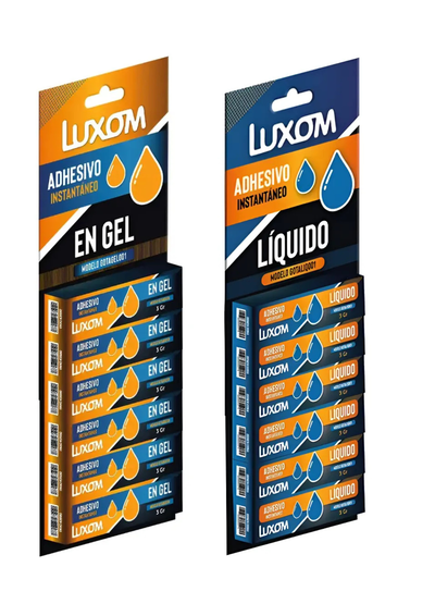 Pegamento Instantaneo Luxom x6u (gel y liquido)