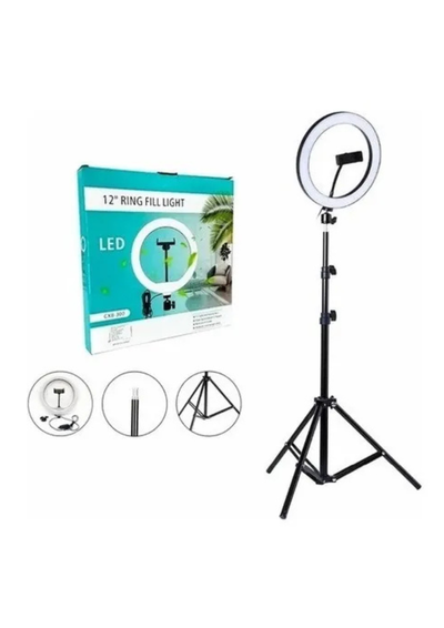 Aro Led 30cm + Tripode 2.1m + Soporte Celular Profesional