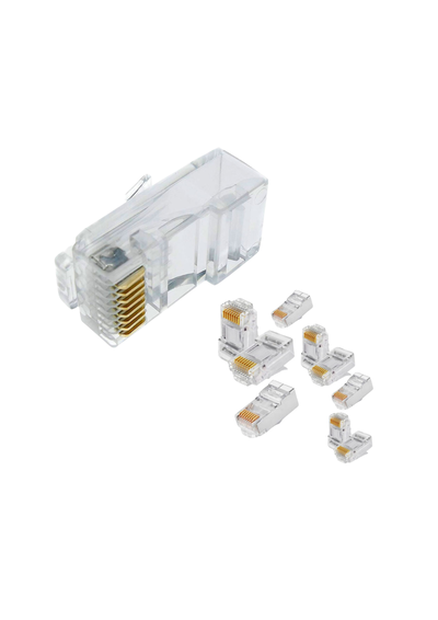 FICHA RJ45 CONECTOR RED CABLE UTP 1000MBPS 5E x 10 unidades