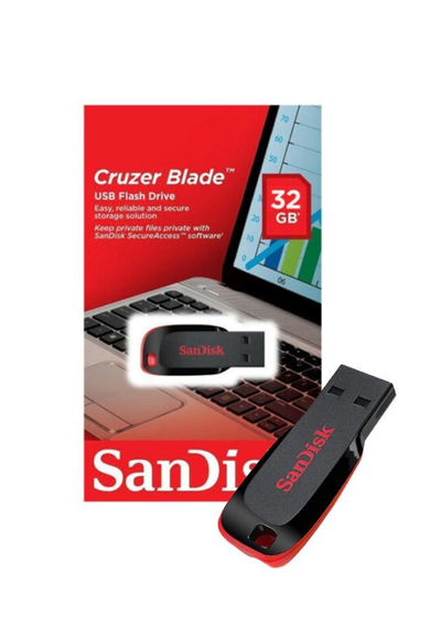 Pendrive SanDisk 32GB 2.0 negro y rojo