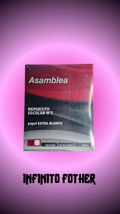 REPUESTO ESCOLAR ASAMBLEA X 480 HOJAS RAYADAS