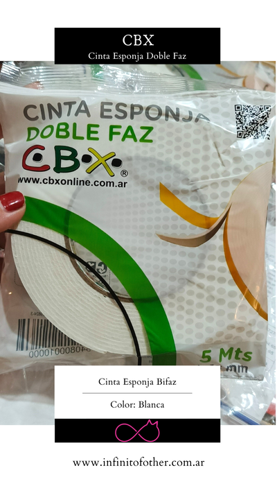 CINTA ESPONJA BIFAZ CBX 18MMX5MTS