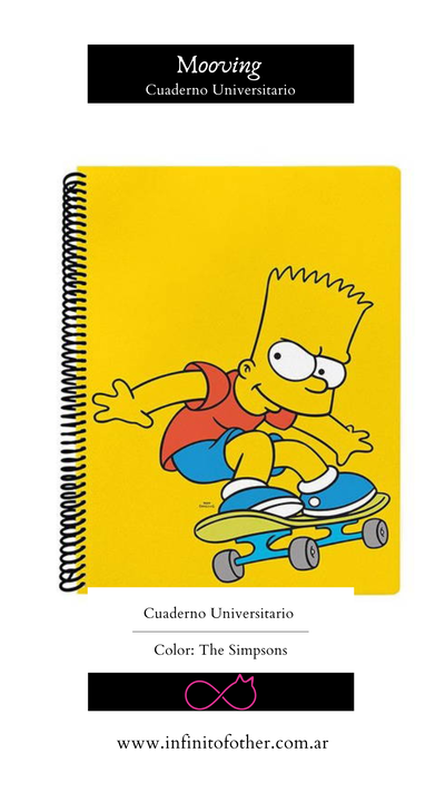 CUADERNO UNIVERSITARIO MOOVING RAYADO LOS SIMPSONS 