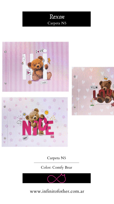 CARPETA 2 TAPAS N5 REXON COMFY BEAR 