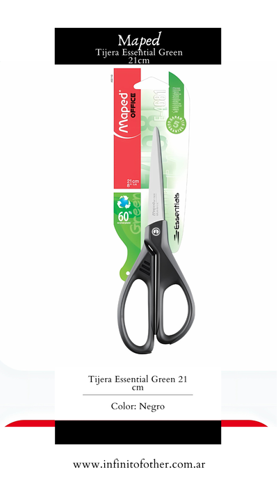 TIJERA MAPED ESSENTIAL GREEN 21 CM