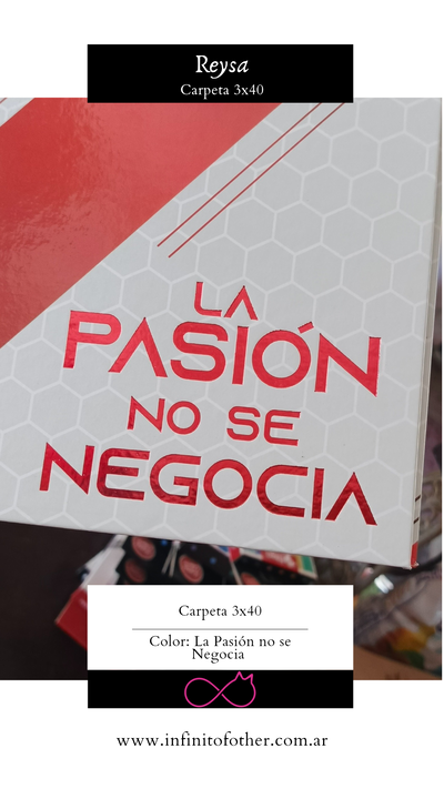 CARPETA REYSA 3X40 GOALS RIVER PLATE