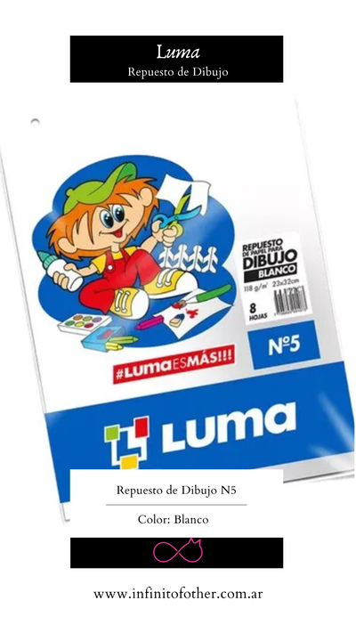REPUESTO DE DIBUJO LUMA N5 BLANCO