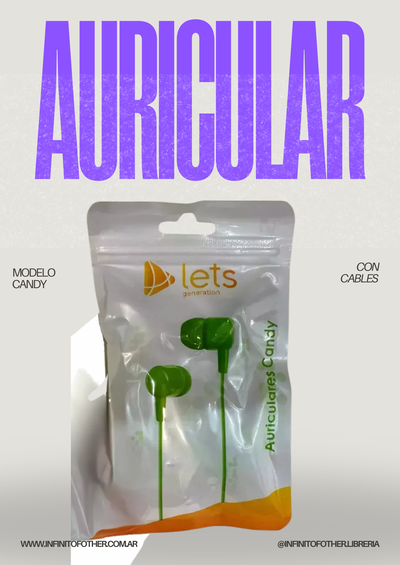 AURICULAR C/CABLE CANDY