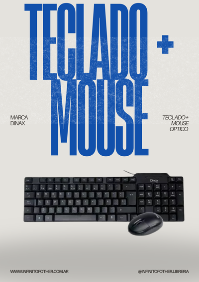 COMBO TECLADO + MOUSE OPTICO DINAX