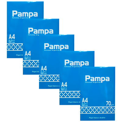 Resma Pampa A4 70 grs. Blanco - X 10 Unidades