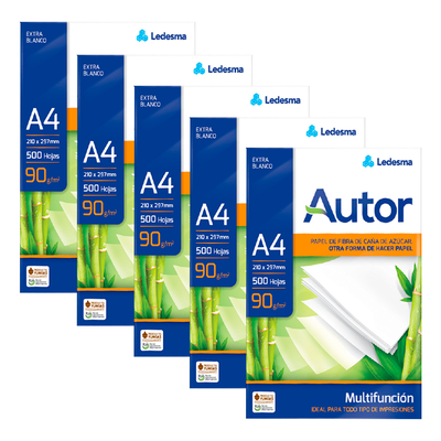 Resma Autor Ledesma A4 90 grs. Blanco - X 10 Unidades