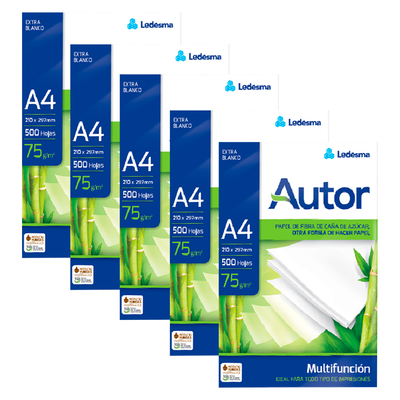 Resma Autor Ledesma A4 75 grs. Blanco - X 100 Unidades