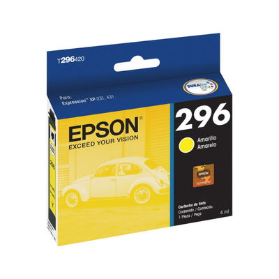 Cartucho Original Epson 296 Amarillo T296420 Expression XP-231 XP-431