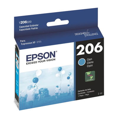 Cartucho Original Epson 206 Cian T206220 Expression XP-2101