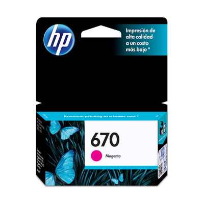 Cartucho Original HP 670 Magenta CZ115AL DeskJet 3525 4615 4625 5525