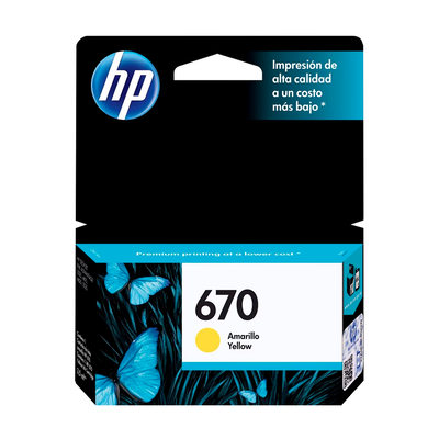 Cartucho Original HP 670 Amarillo CZ116AL DeskJet 3525 4615 4625 5525