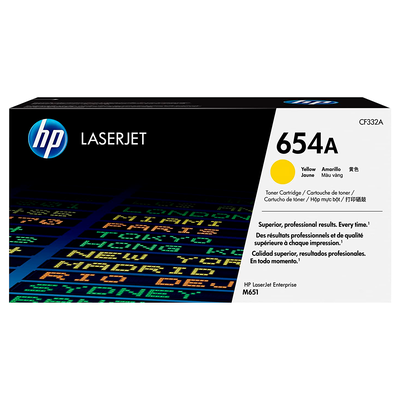 Toner Original HP 654A Amarillo CF332A Laserjet Enterprise M651