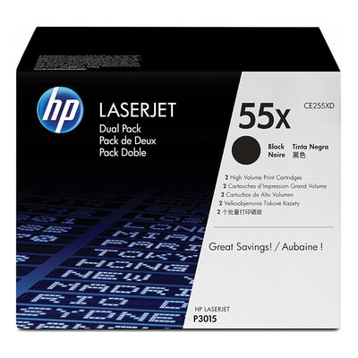 Toner Original HP Pack 55X Negro Dual CE255XD Laserjet P3015