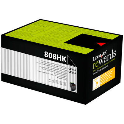 Toner Original Lexmark 808H Negro 80C8HK0 CX410 CX510