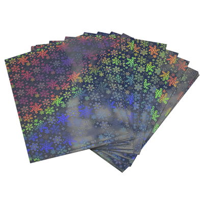 Papel Premium Holografico Autoadhesivo Diseño Copos de Nieve A4 180grs 100 Hojas