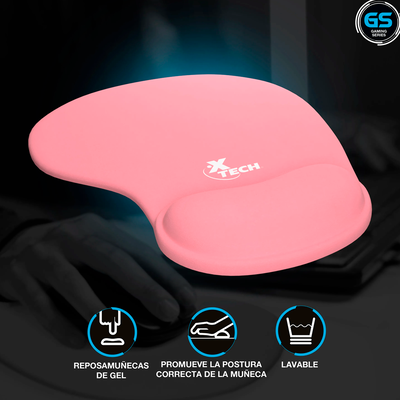 Mouse Pad Reposamuñecas Xtech Skadi Rosado 230x185mm XTA-530