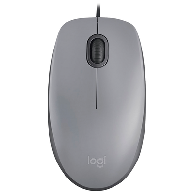 Mouse Logitech M110 Silent Gris Con Cable Full-Size 910-006757