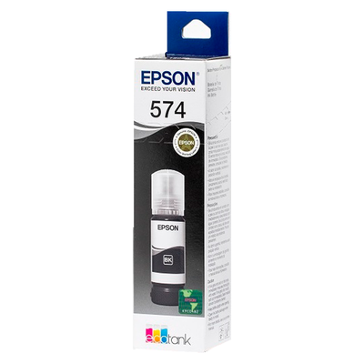 Botella Tinta Epson 574 Negro T574120 Original EcoTank L8050 L18050