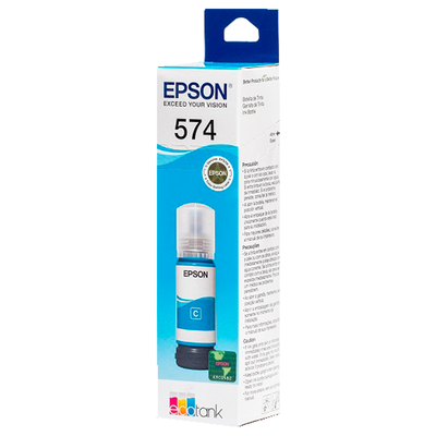 Botella Tinta Epson 574 Cian T574220 Original EcoTank L8050 L18050